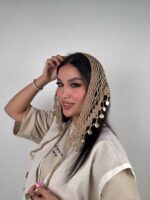 اسکارف قلاب بافی پولکی