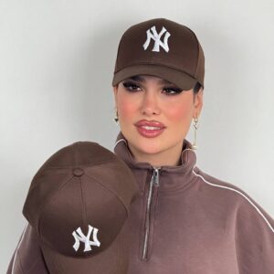 کلاه NY کتان قهوه ای