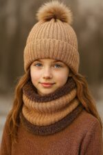 شال و کلاه تک پوم - Image 5