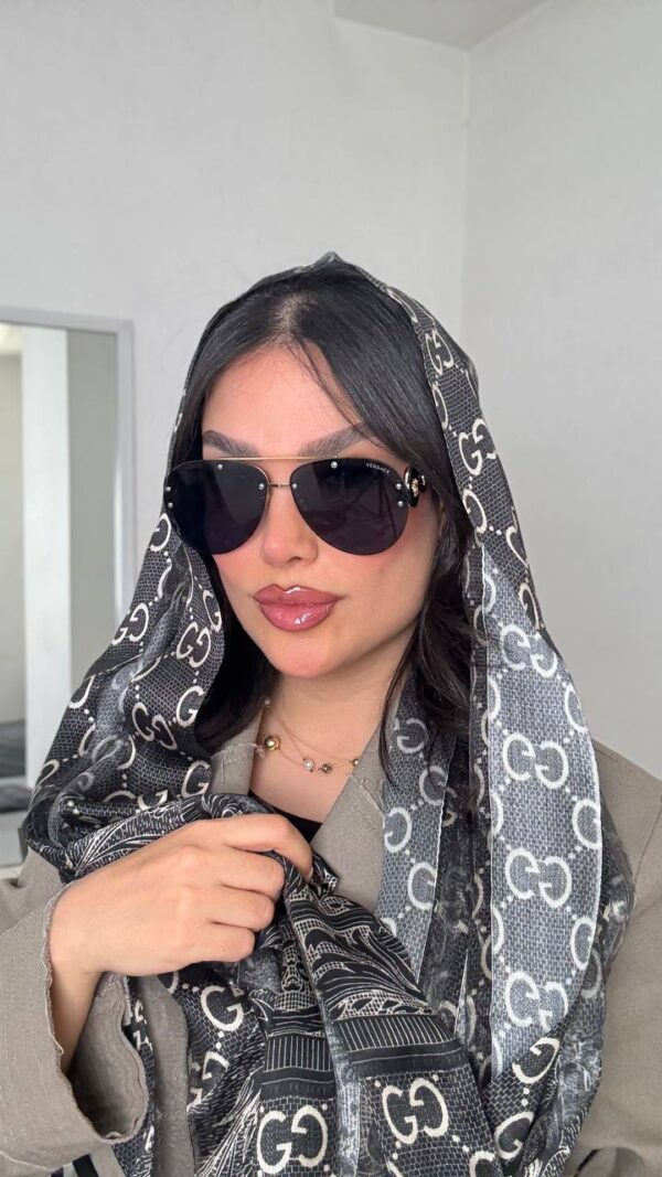عینک آفتابی ورساچه UV400 فریم مشکی طلایی محافظ کامل چشم با طراحی لوکس