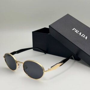 عینک آفتابی Prada مدل بیضی UV400 با دسته فلزی