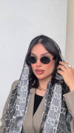 عینک آفتابی Prada مدل بیضی UV400 با دسته فلزی