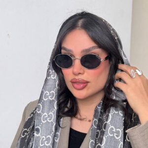عینک آفتابی Prada مدل بیضی UV400 با دسته فلزی