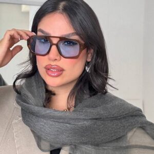 عینک آفتابی وهلا رنگ آبی با قهوه ایUV400