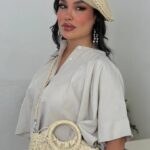 برت رافیا زنانه دست‌بافت مدل تابستانه