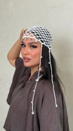 توربان توری قلاب‌بافی زنانه مدل مرواریدی بوهو